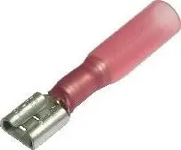Red 6.3mm² Heat-Shrink Female Spade Crimp Terminals – 100-Pack