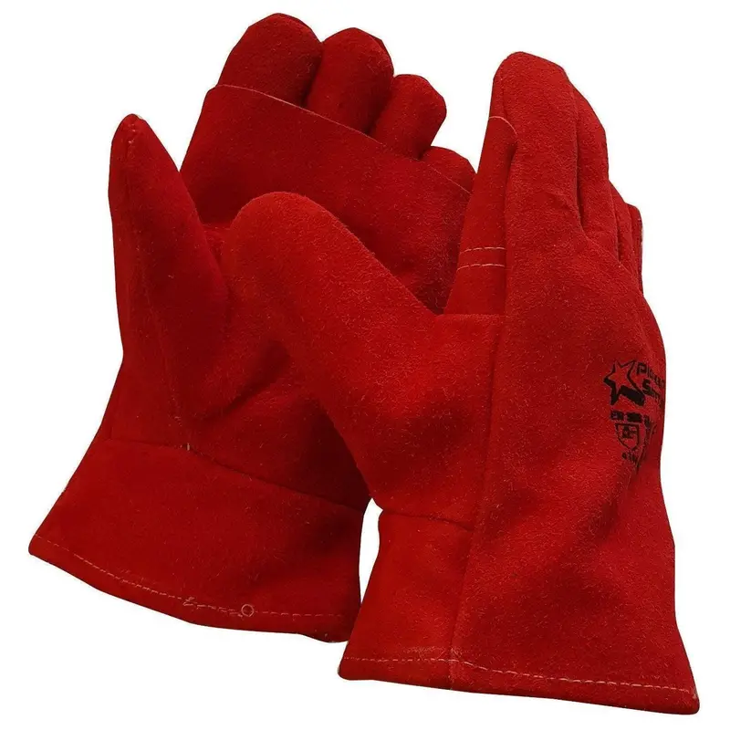 Red Heat-Resistant Welding Gloves – 2.5-Inch Cuff, Kevlar Stitching