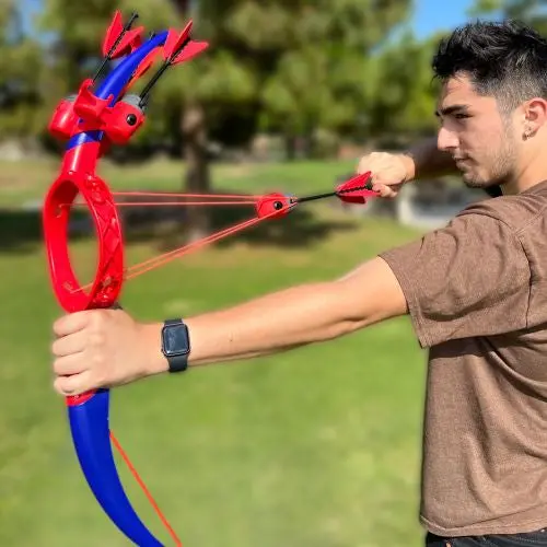 Ring Strike Archery Set – Red/Blue Compound Bow Replica with Whistling Arrows