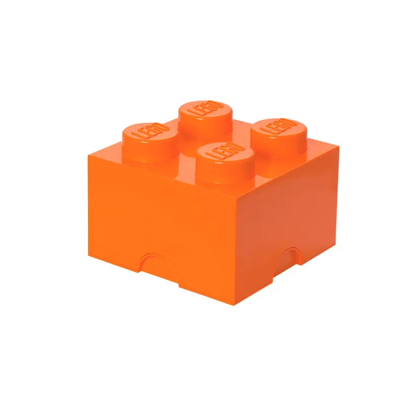 Room Copenhagen LEGO Storage Brick – Bright Orange, 4-Compartment Stackable Unit