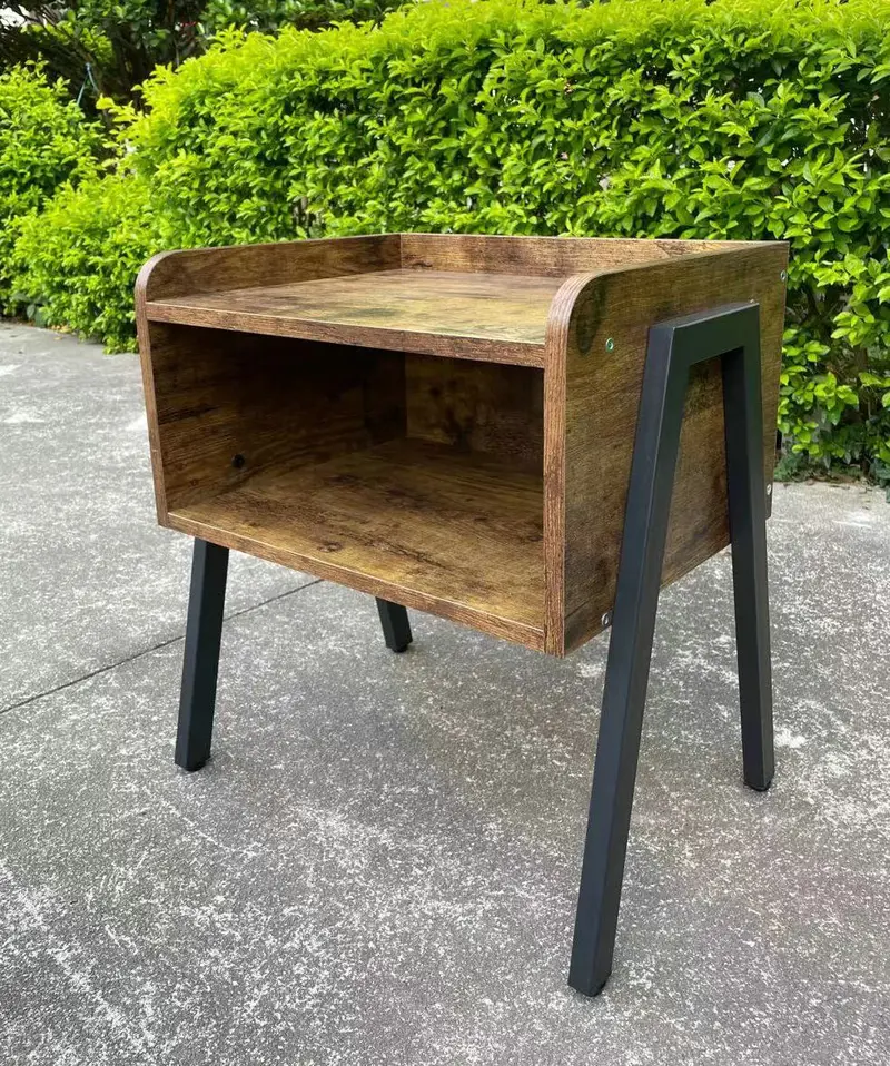Rustic Stackable Nightstand – Wooden Bedside Table with Built-In Storage NT2112