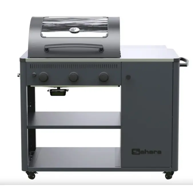 Sahara Arke 3-Burner Portable Gas BBQ Grill for Outdoor Cooking