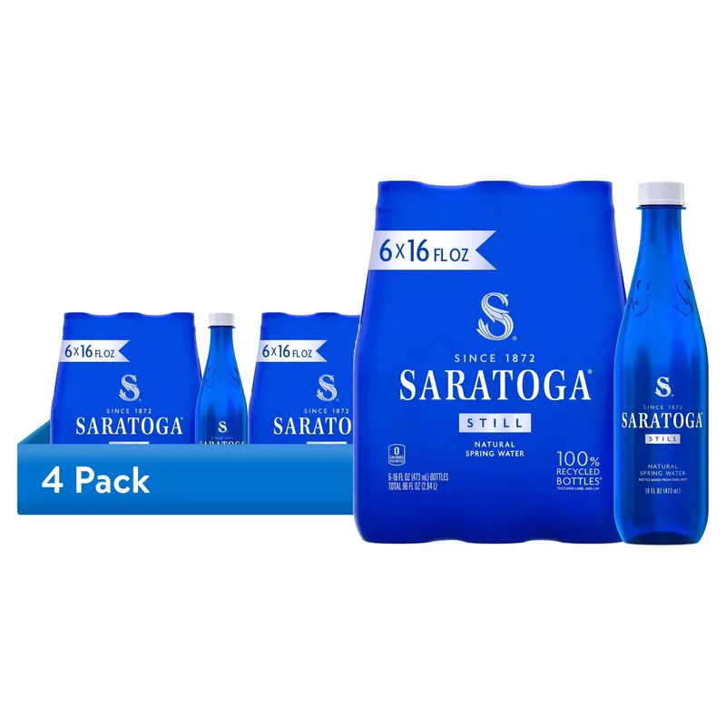 Saratoga Still Natural Spring Water – 16 oz Bottles, 24-Pack Premium Hydration (70960000150)