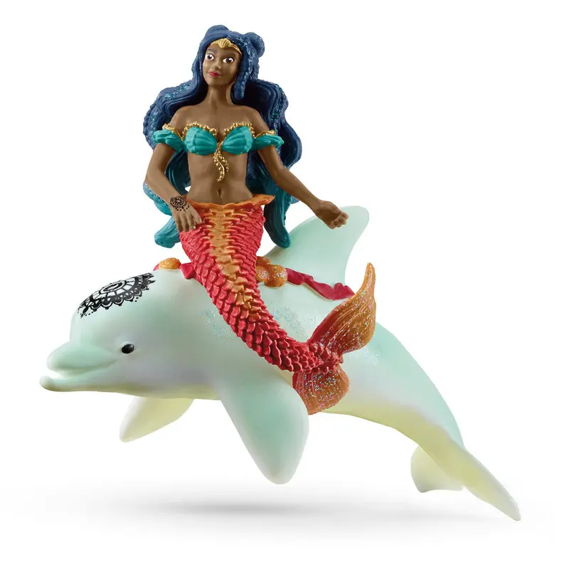Schleich Bayala Isabelle & Dolphin – Magical Mermaid Figurine Pair with Poseable Details