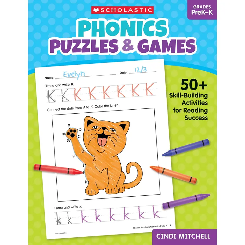 Scholastic Phonics Puzzles & Games – PreK–K Skill-Building Activity Book