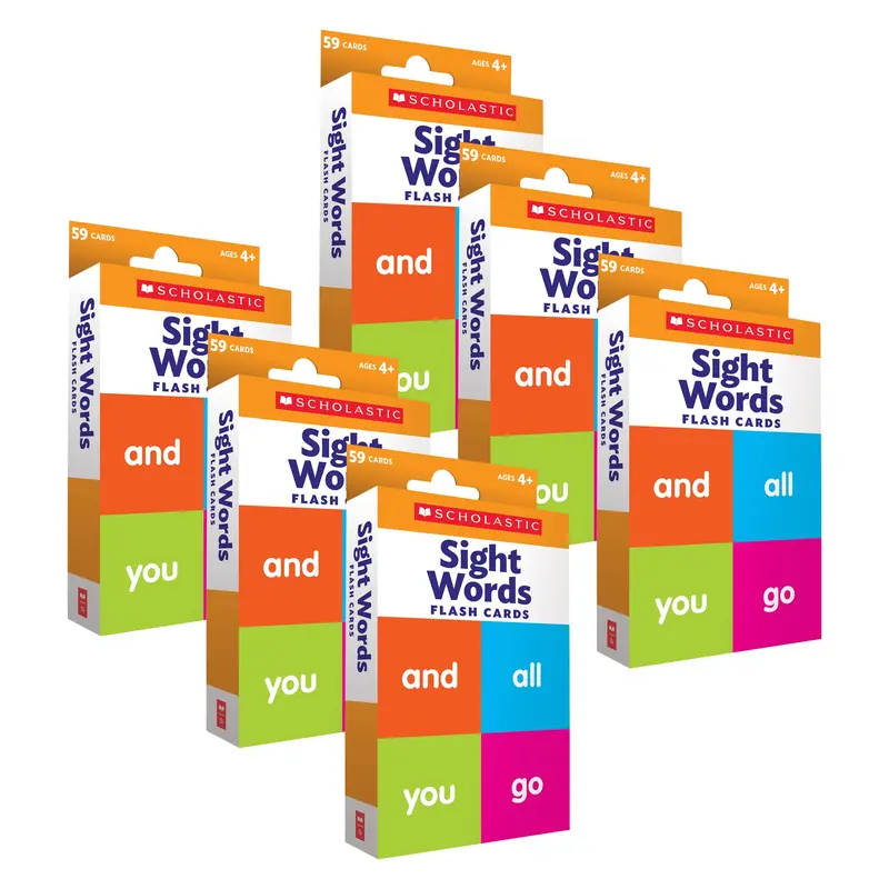 Scholastic Sight Word Flash Cards – PK–3 Reading Support, 6-Pack