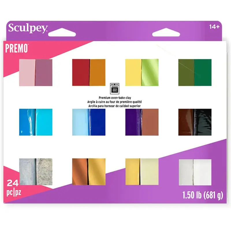 Sculpey Premo Polymer Clay Multipack – 24-Color Professional Crafting Kit