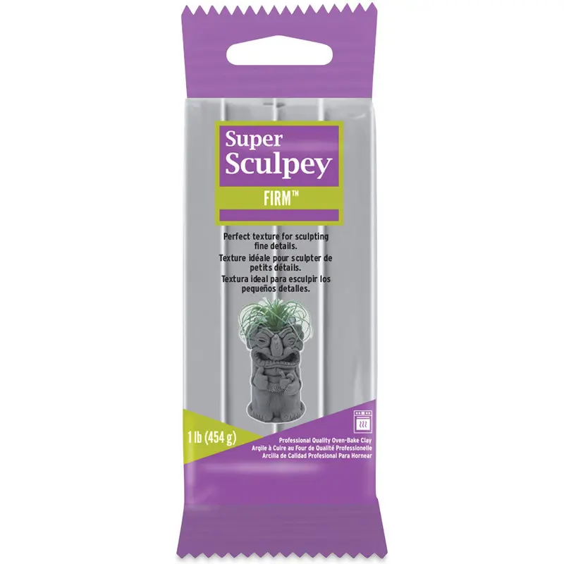 Sculpey Super Sculpey Firm Gray Polymer Clay – 1-Pound Oven-Bake Modeling Medium