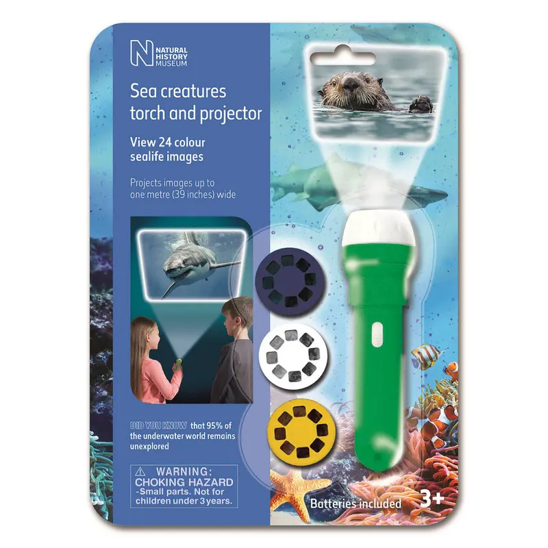 Sea Creatures Flashlight & Star Projector – Educational Nightlight Toy from Natural History Museum