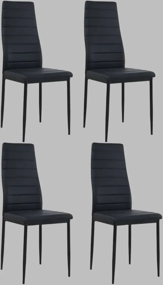 Set of 4 Modern Upholstered Dining Chairs – Faux Leather Seating for Kitchen or Dining Area (SKU AMMDC88)
