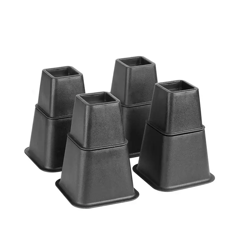 Set of 8 Adjustable Black Bed Risers – Lift Heights of 3″, 5″, or 8″ for Under-Bed Storage | SKU: S3031
