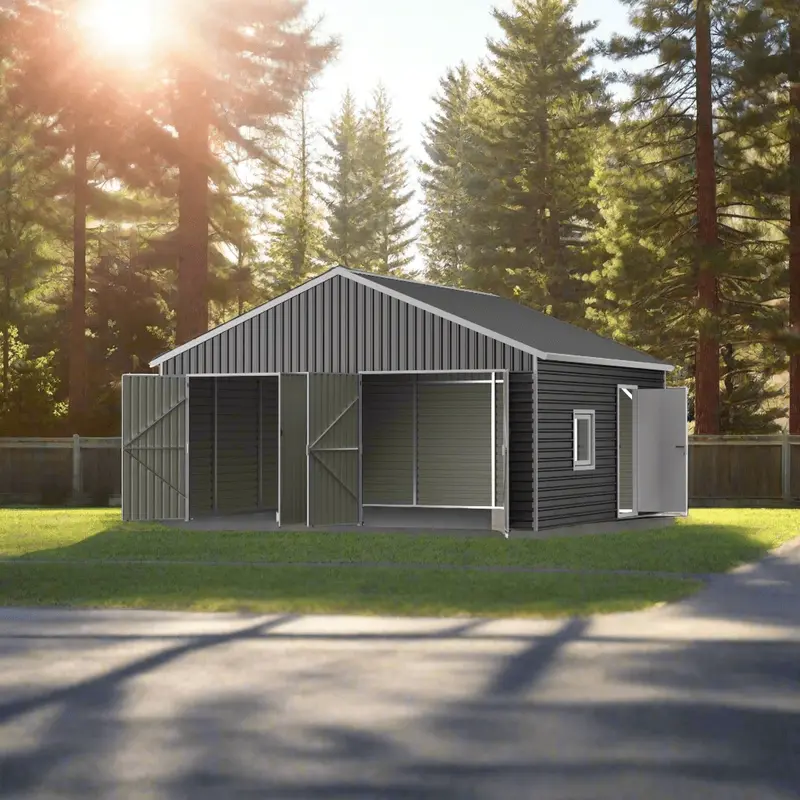 SG2119W 20′ x 20′ Prefab Metal Storage Building – Outdoor Shed with Double Entry Doors