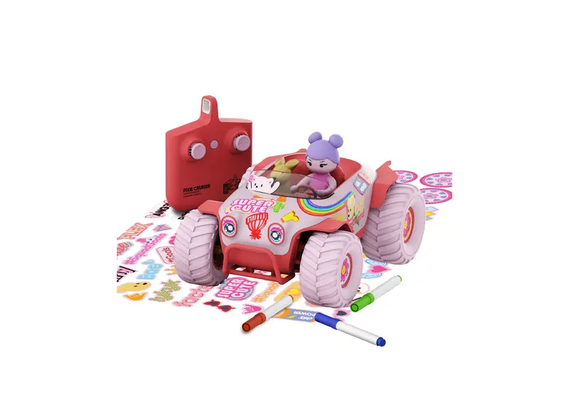 Sharper Image Pixie Cruiser RC Doodle Car – Customizable Light-Up Canvas Vehicle