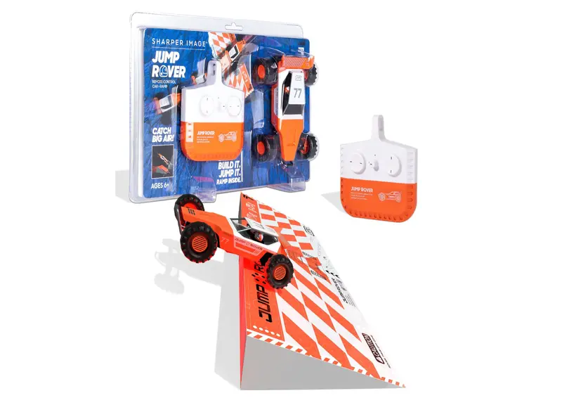 Sharper Image RC Jump Rover Car with Stunt Ramp – Rechargeable 3-Pack Adventure Set