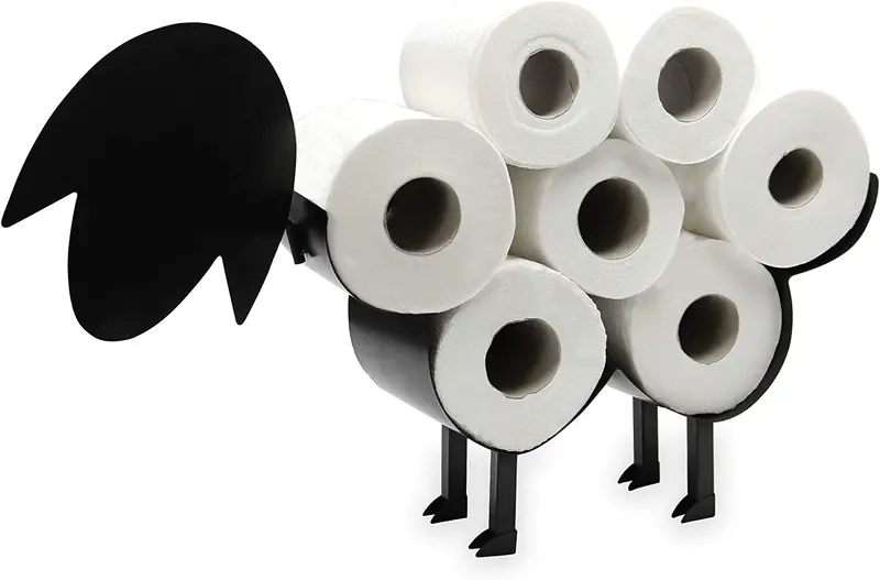 Sheep-Shaped Freestanding Toilet Paper Holder – Whimsical Bathroom Accessory with Stable Base