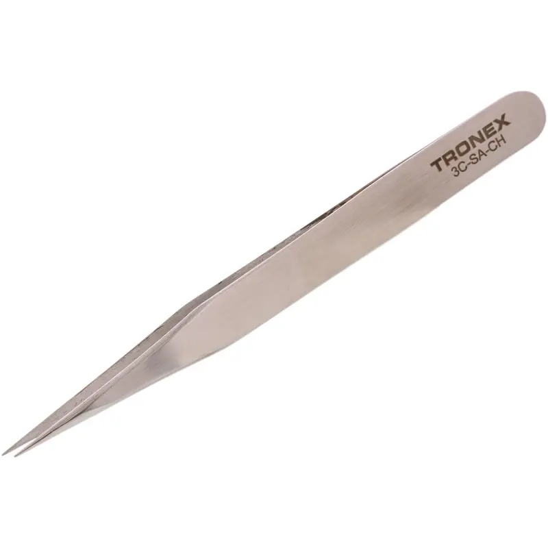 Short-Body Straight-Tip Stainless Steel Tweezers – Tronex 3C SS