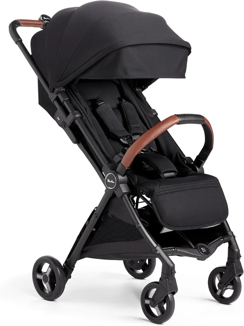 Silver Cross Jet 3 Compact Travel Stroller – Lightweight Foldable Pushchair, Cabin-Sized, Newborn to 4 Years, Car Seat Compatible, Black