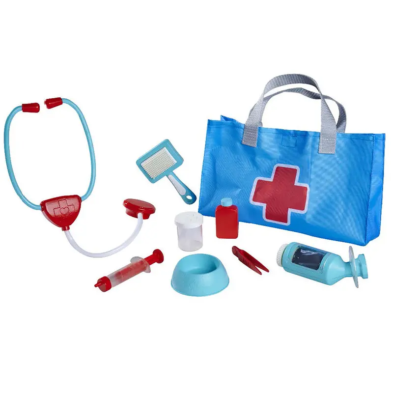 Simba Veterinary Care Playset – 7-Piece Pet Doctor Role-Play Kit in Blue & Red