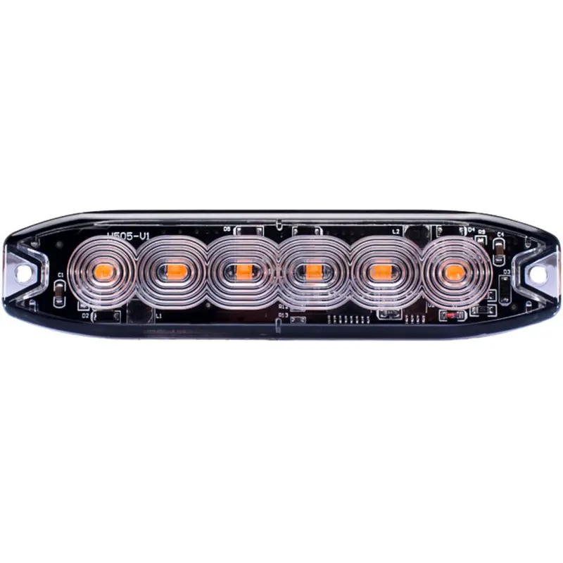 Slim Amber Hazard Strobe Light – 6-LED High-Visibility Beacon