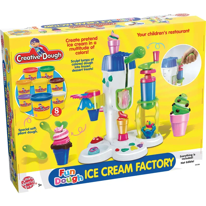 Small World Toys Ice Cream Factory Dough Set – Creative Play Dough Activity Kit