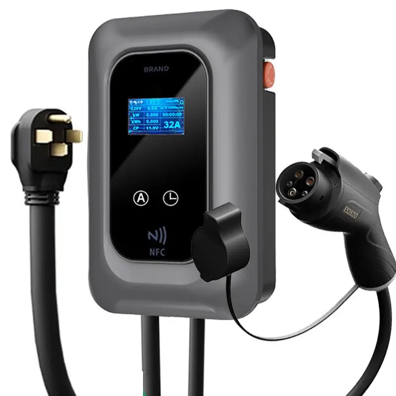 Smart Level 2 EV Charger – 50A Wall-Mounted Charging Station with LCD Display, RFID & App Control (02485812)