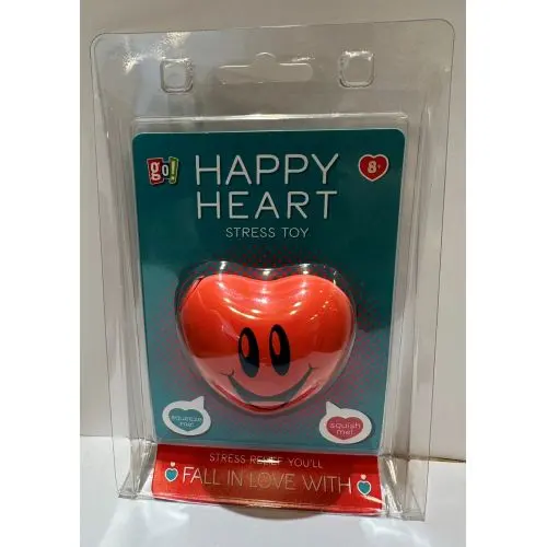 Smiling Red Heart Stress Relief Ball – Soft Silicone Squeeze Toy