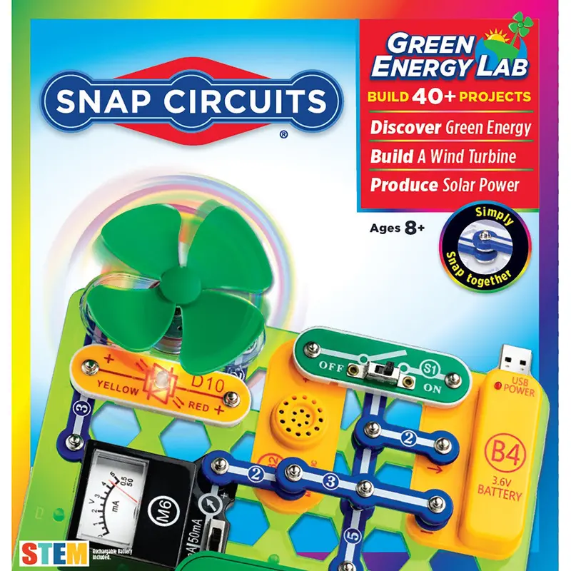 Snap Circuits Green Energy LAB – Solar, Wind & Hydro Power Electronics Kit for Ages 8+