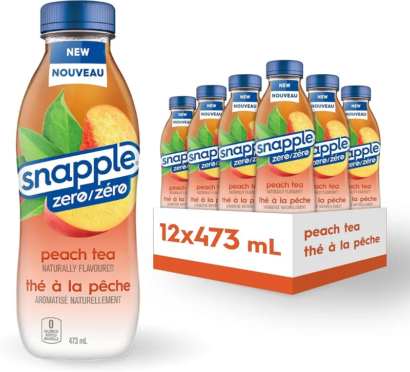 Snapple Peach Iced Tea – 12-Pack Bottled Naturally Flavored Beverage (SNPPT12)