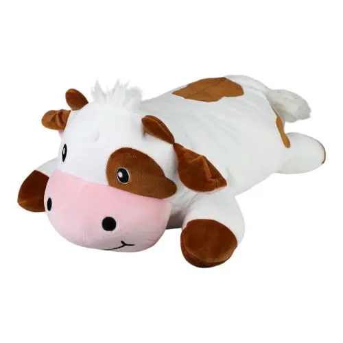 Snoozimals Brown Cow Plush – 20-Inch Super-Soft Huggable Companion