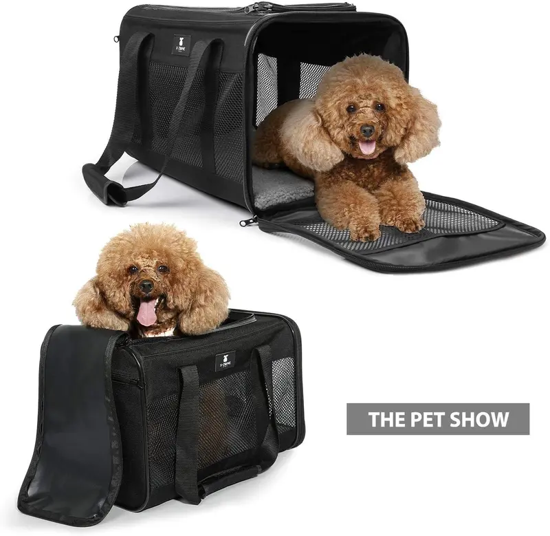 Soft-Sided Portable Pet Travel Carrier – Lightweight, Ventilated Bag for Dogs & Cats on the Go