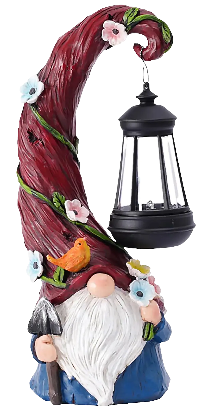 Solar-Powered Resin Garden Decor – Whimsical Gnome & Animal Figures for Outdoor Landscaping (RSL16)