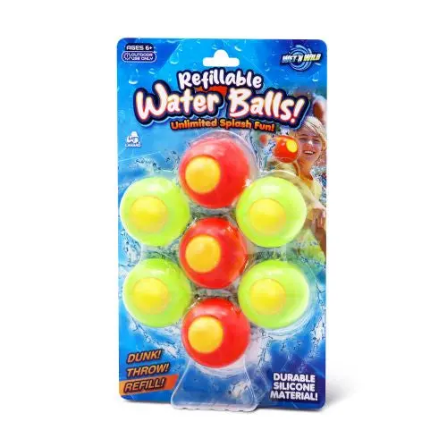 SplashZone Reusable Silicone Water Balls – 6-Pack with Carry Mesh Bag