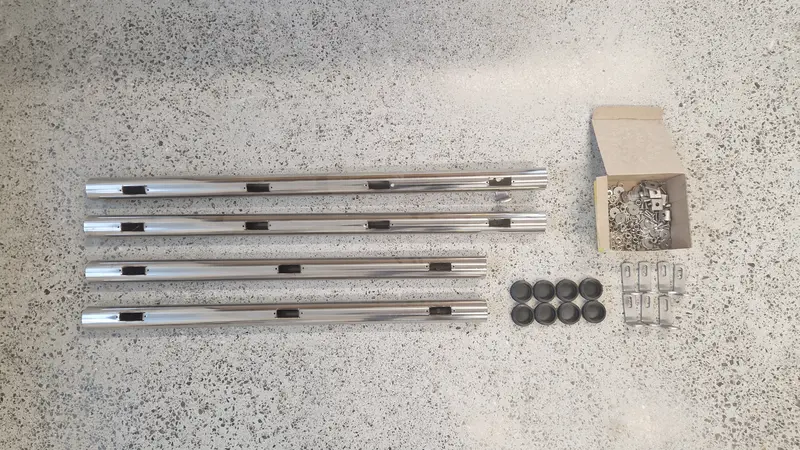 Stainless Steel Mounting Bars (Set of 4) with Brackets and Hardware