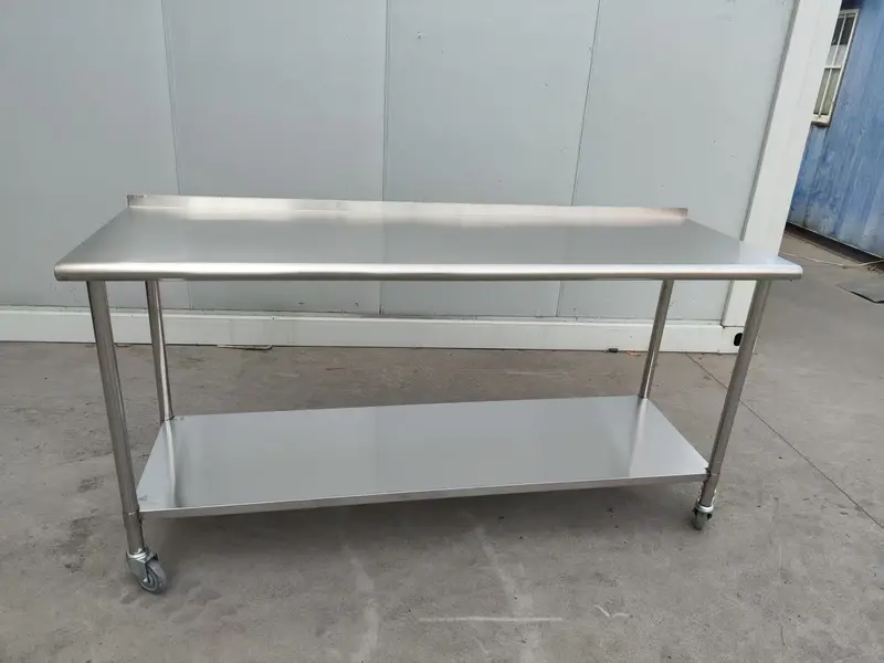 Stainless Steel Rolling Prep Table — Commercial-Grade Mobile Workstation in 48″ & 72″ Options
