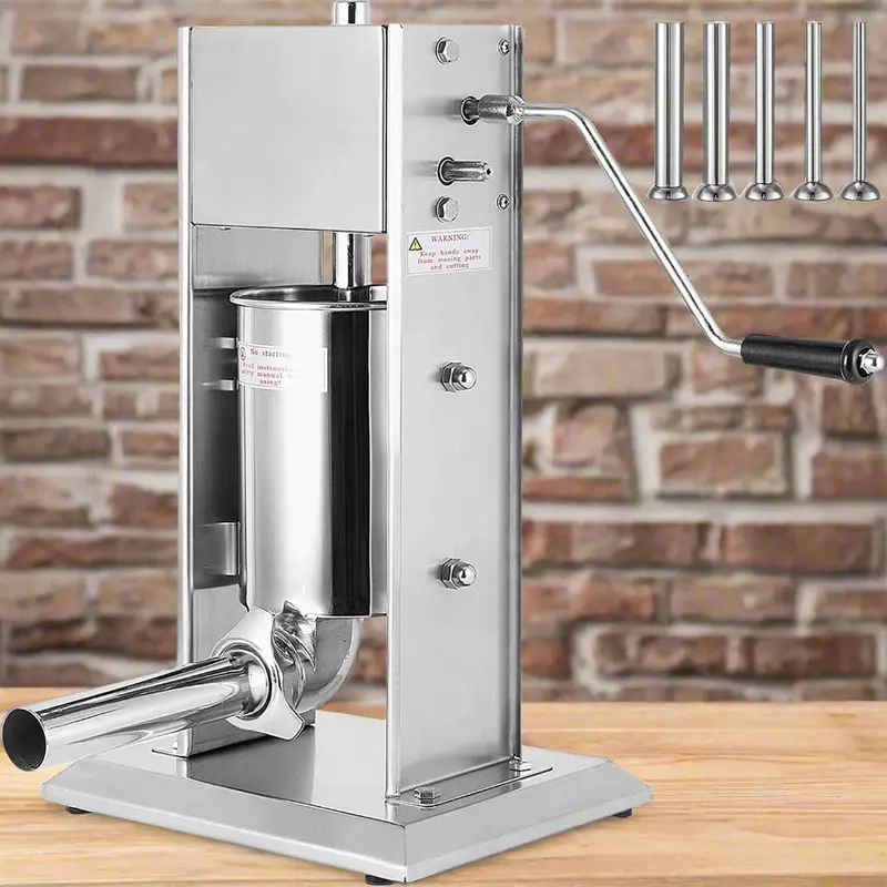 Stainless Steel Vertical Sausage Filler – 3L and 5L Manual Stuffer for Home & Commercial Use