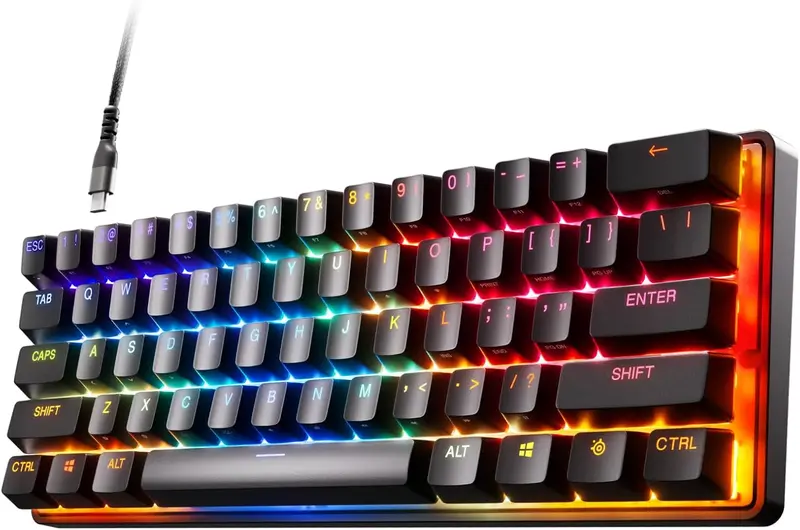 SteelSeries Apex Pro Mini Gaming Keyboard — HyperMagnetic Switches, 60% Layout, Adjustable Actuation & RGB Lighting