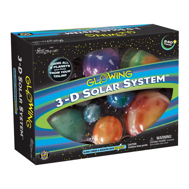 Stellar Glow-in-the-Dark Solar System Model – Great Explorations 3D Kit