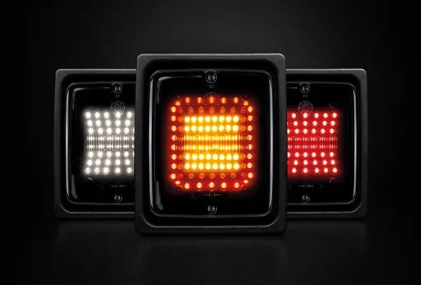 Strands Dark Knight Square IZE LED Tail Light – Black Housing & Dark Lens