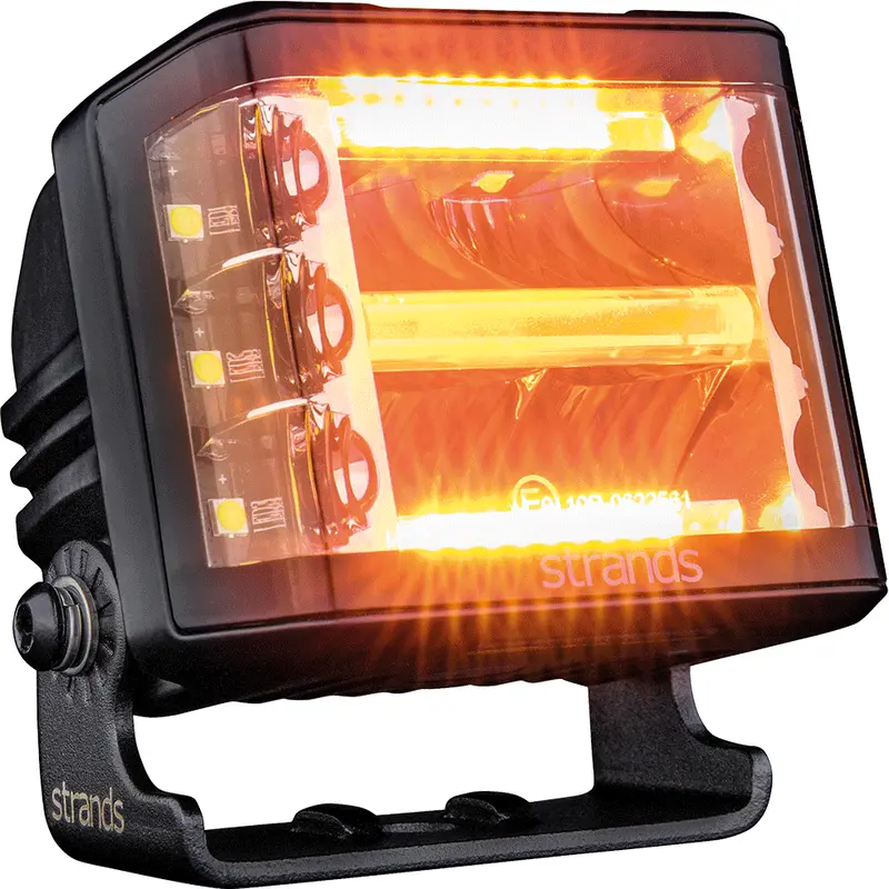 Strands Siberia Red Fox Side-Shooting LED Warning Light with Strobe Mode