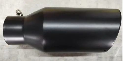 Stylish Bolt-On Exhaust Tips – Black or Polished Stainless Steel, Rolled Edge Slant Design, Direct-Fit Installation