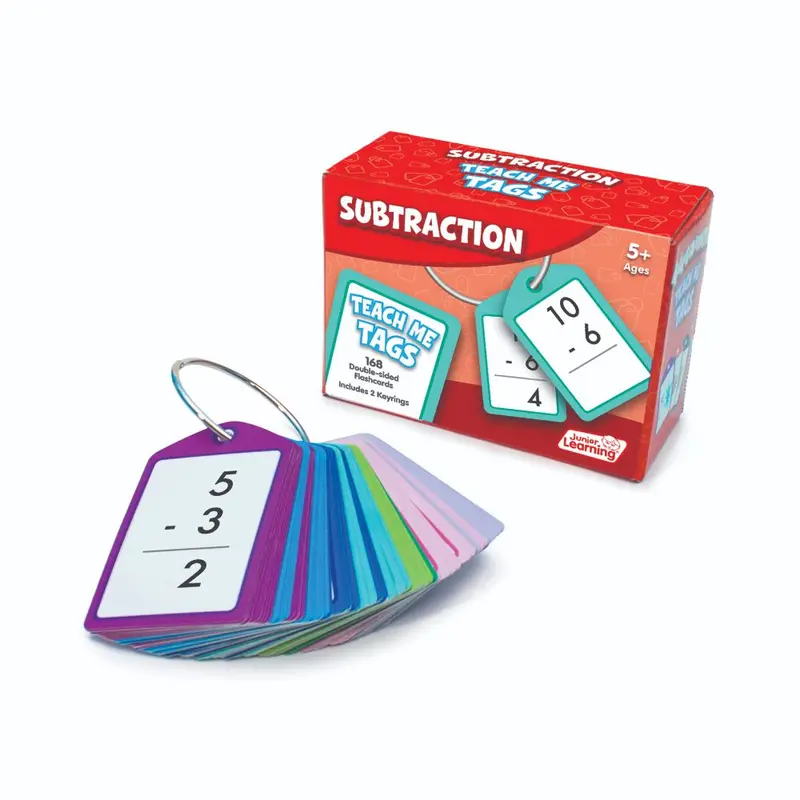 Subtraction Teach Me Tags – Hands-On Math Flashcards with Self-Checking Answers