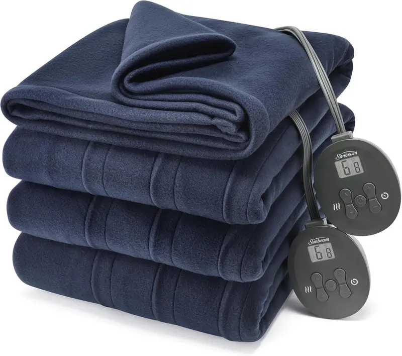 Sunbeam Royal Ultra Fleece Heated Blanket — Queen Size, 12 Heat Levels, Auto Shut-Off & Machine Washable