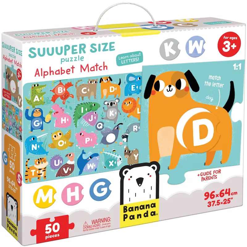 Super Size Alphabet Floor Puzzle by Banana Panda: 50-Piece Letter-Matching Activity