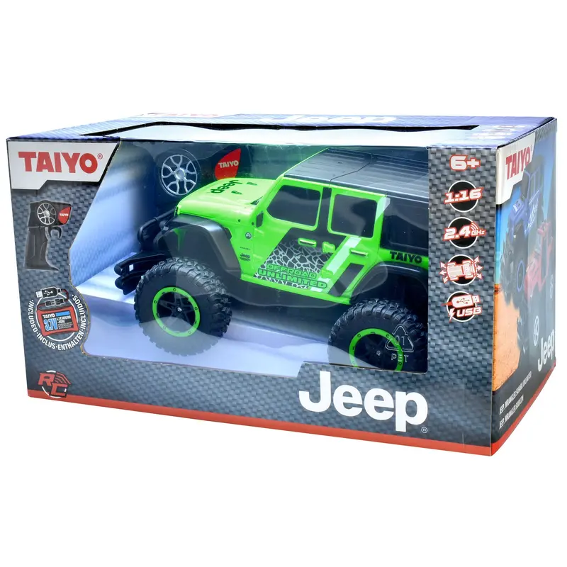 Taiyo 1:16 Jeep Wrangler Sahara Unlimited R/C – Emerald Green, Premium Scale Model