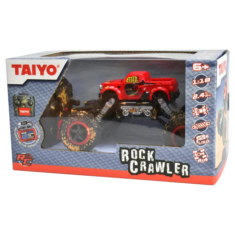 Taiyo 1:18 Rock Crawler R/C Vehicle – Bold Red, Precision Climbing Capability