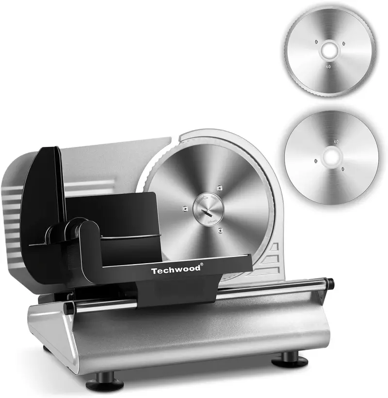 Techwood 150W Electric Meat Slicer – 7.5-Inch Stainless Blade, Adjustable Thickness Control (L735280000000)