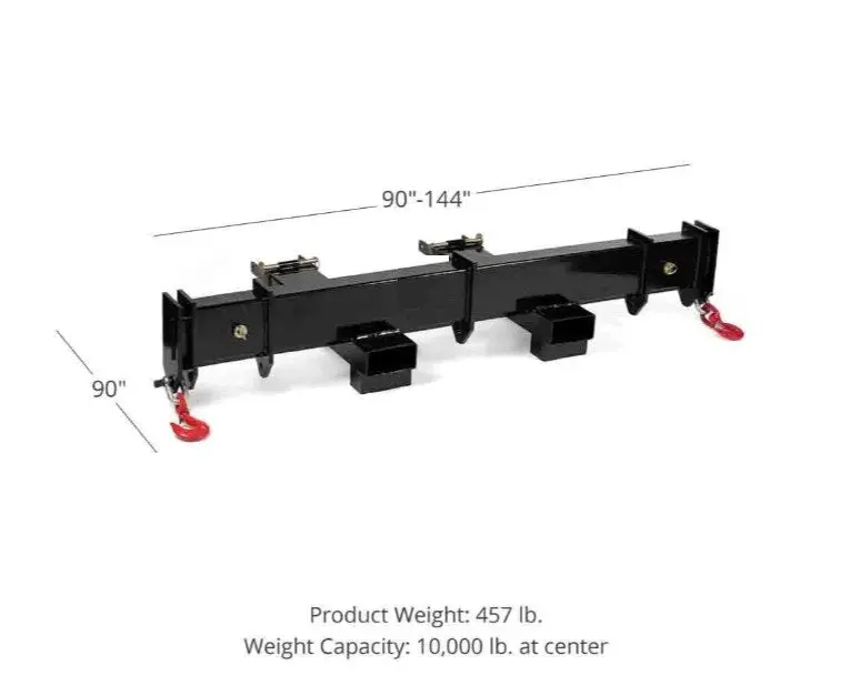 Telescoping Forklift Spreader Beam — Adjustable 90-Inch to 12-Foot Heavy-Duty Lift Bar | SKU: 8272041