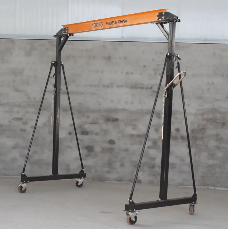 Telescoping Gantry Crane – Adjustable 1-Ton or 2-Ton Capacity, Steel Frame with Locking Casters