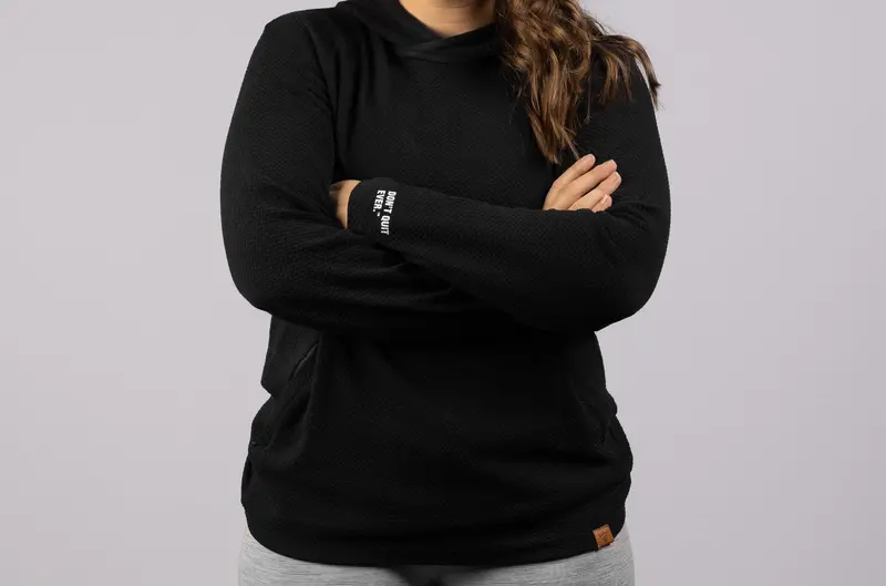Torque x Royalty Waffle-Knit Hoodie – Black