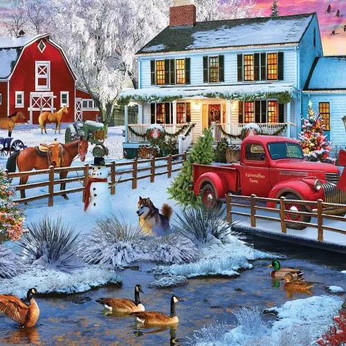 Toys R Us Farmhouse Holiday Jigsaw Puzzle – 1000-Piece Themed Edition